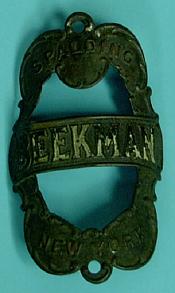 Everything Bicycles - : BEEKMAN by Spalding of New York: Nameplates (Head Badges)