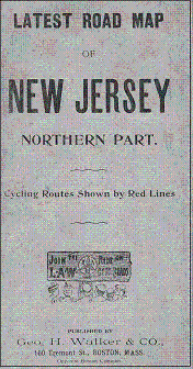 Everything Bicycles - : c.1898 LATEST ROAD MAP OF NEW JERSEY-Northern Part, published by Geo H. Walker and Co of Boston, Mass: Books-Antique