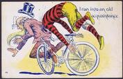 Everything Bicycles - : USA POSTMARKED 1907 - I RAN INTO AN OLD ACQUAINTANCE: Post Cards-Antique
