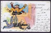 Everything Bicycles - : USA POSTMARKED 1906 - I RAN ACROSS A FRIEND: Post Cards-Antique