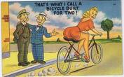 Everything Bicycles - : USA c.1950`s, THAT`S WHAT I CALL A BICYCLE BUILT FOR TWO!: Post Cards-Antique