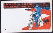 Everything Bicycles - : USA c.early 1900`s, HERE`S A HURRY UP MESSAGE FOR YOU!: Post Cards-Antique