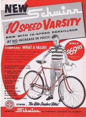 Everything Bicycles - : 1961 SCHWINN VARSITY ADVERTISEMENT IN A MAGAZINE: Photo Gallery-Index of bikes & stuff for Your Research